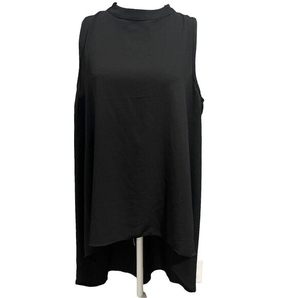Wrangler Women's Black High Low Shirt Blouse Size M Polyester Sleeveless - Picture 1 of 7